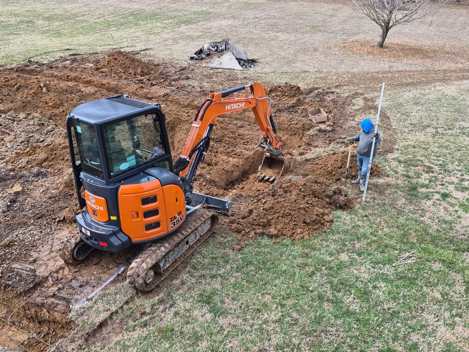 Excavation and trenching with mini excavator in Bowling Green, KY